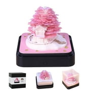 MACTANO 3D Art Calendar 2025, Time Piece Calendar Tear Away Paper Carving Sticky Note-Sakura Tree